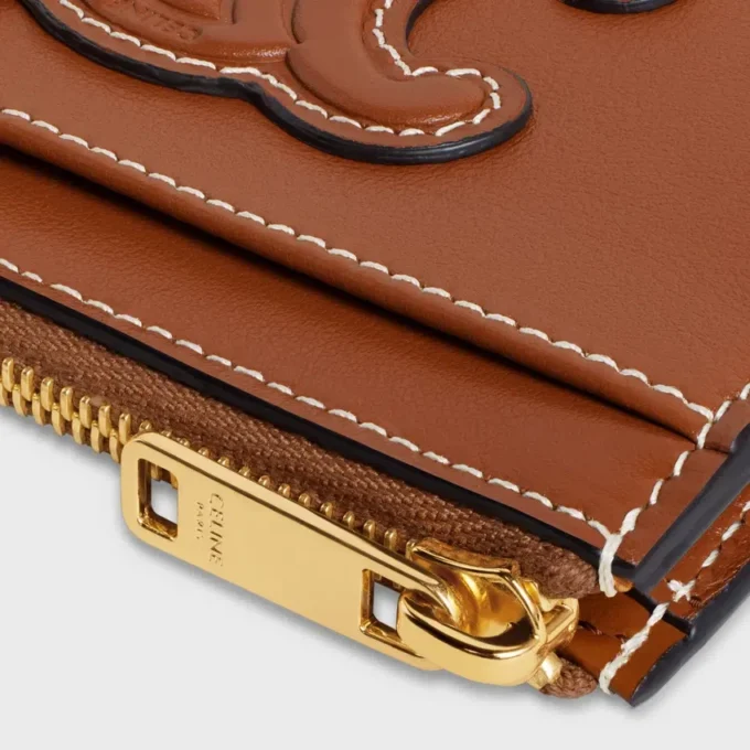 Kaartenhouder met ritssluiting Cuir Triomphe van glad lamsleer