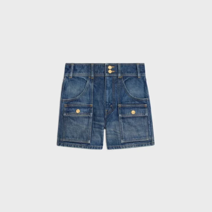 Kitty-short van donker Union Wash-denim