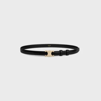 Kleine 18 mm Triomphe-riem met strass in Taurillon-leer