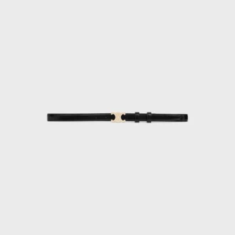 Kleine 18 mm Triomphe-riem met strass in Taurillon-leer