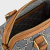 Kleine Boston-tas in Triomphe-jacquard en kalfsleer