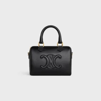 Kleine Boston-tas van glad kalfsleer