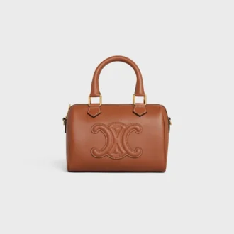 Kleine Boston-tas van glad kalfsleer