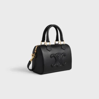 Kleine Boston-tas van glad kalfsleer