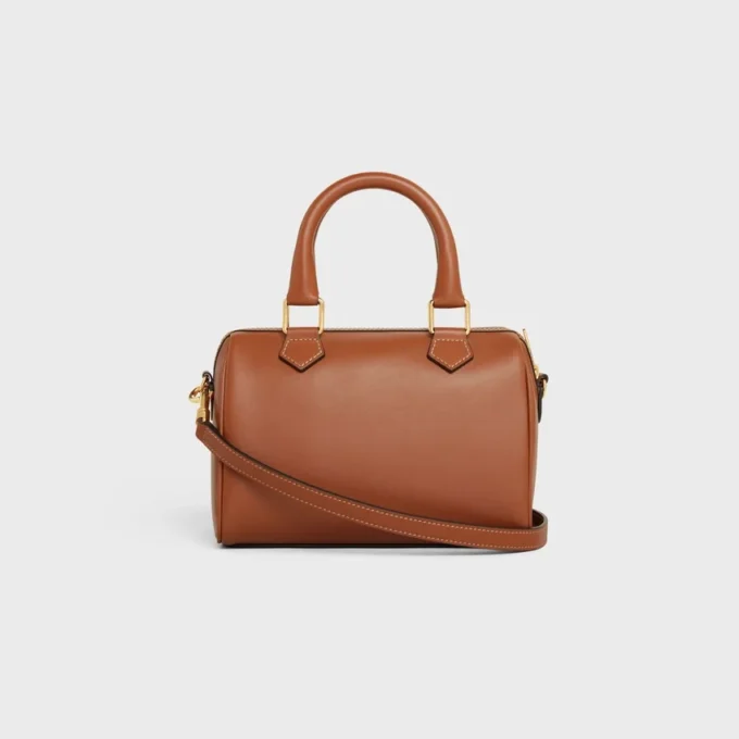 Kleine Boston-tas van glad kalfsleer