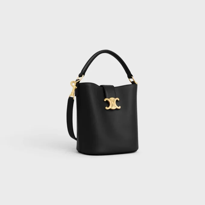 Kleine Bucket Louise van glad kalfsleer