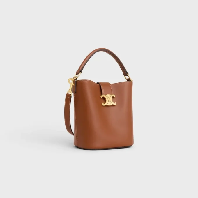 Kleine Bucket Louise van glad kalfsleer