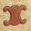 Kleine Cabas Thais van raffia en kalfsleer