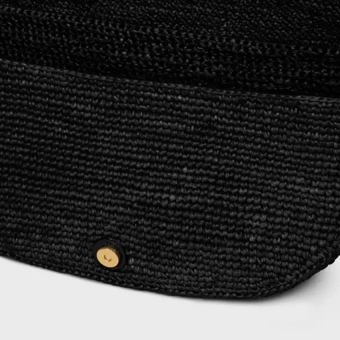 Kleine halve maan Soft Triomphe van raffia en lamsleer