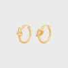 Kleine hoepels met knoop in messing met gouden afwerking