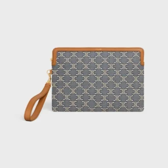 Kleine tas met riem Cuir Triomphe in Jacquard Triomphe All Over