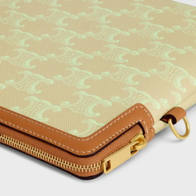 Kleine tas met riem Cuir Triomphe in Toile Triomphe Et Veau