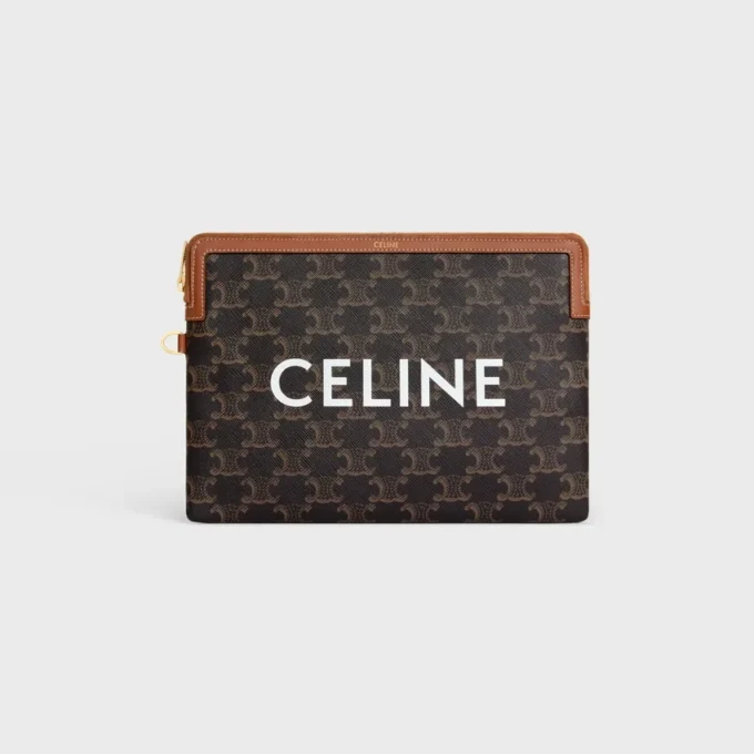Kleine tas met riem Cuir Triomphe van Triomphe Canvas met CELINE-print