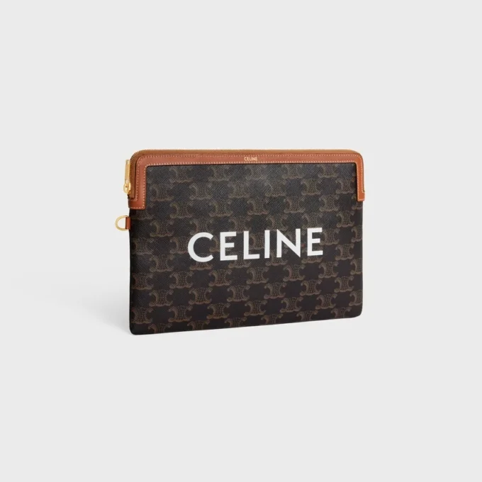 Kleine tas met riem Cuir Triomphe van Triomphe Canvas met CELINE-print