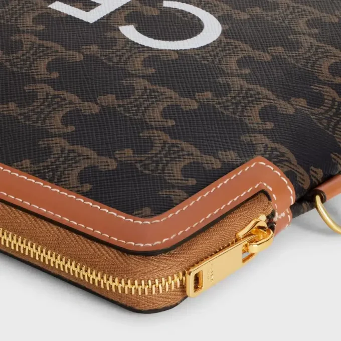 Kleine tas met riem Cuir Triomphe van Triomphe Canvas met CELINE-print