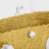 Kleine Triomphe-kralenmand van sisal en kalfsleer