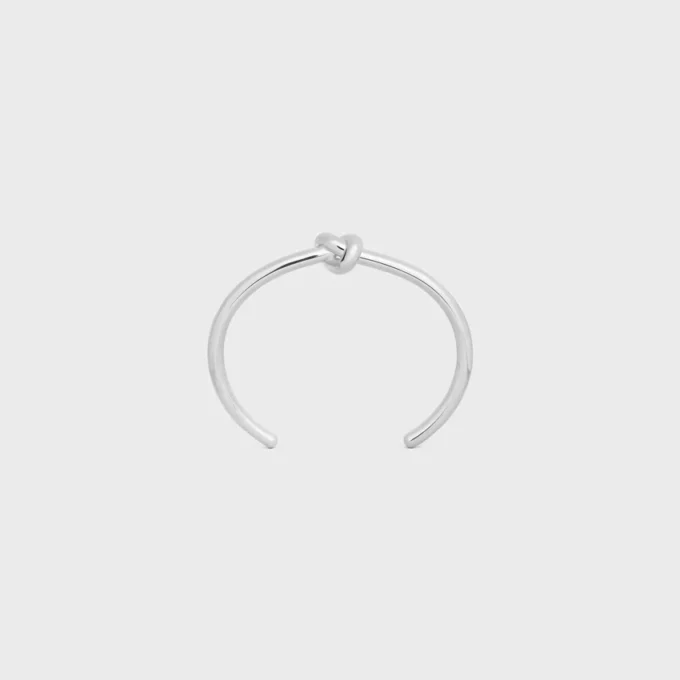 Knot-armband van messing met rhodiumafwerking
