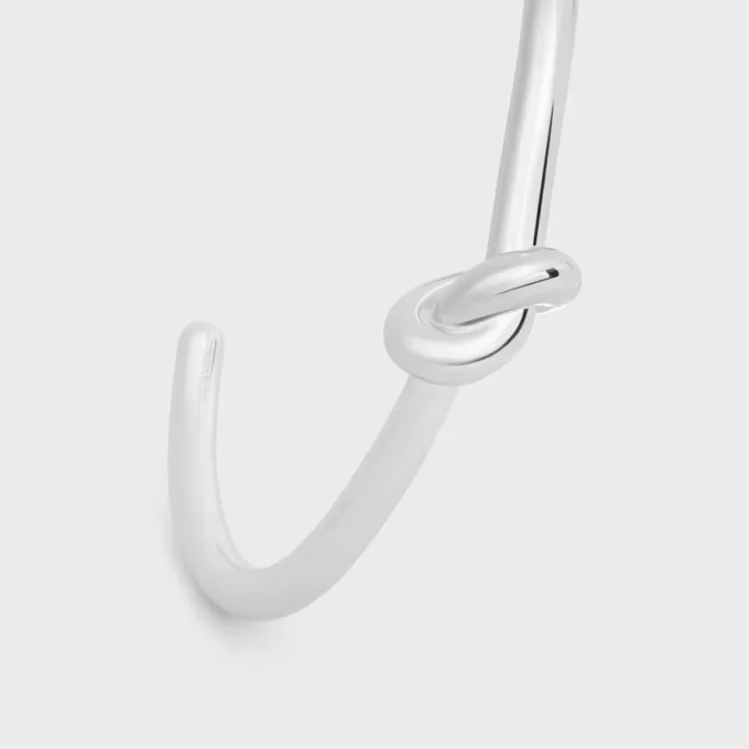 Knot-armband van messing met rhodiumafwerking