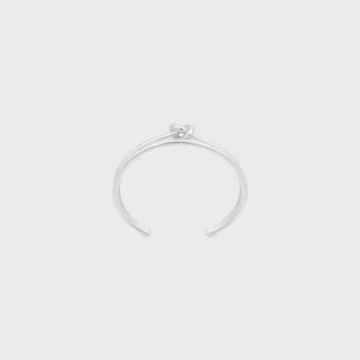 Knot Double Cuff in messing met rhodiumafwerking