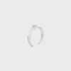 Knot Double Cuff in messing met rhodiumafwerking