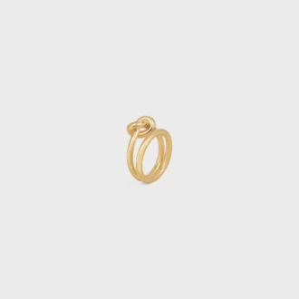 Knot Double Ring in messing met gouden afwerking