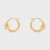 Knot dubbele hoepels van messing met gouden afwerking