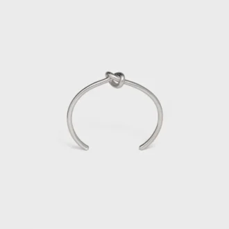 Knot extra dunne armband van messing met rhodiumafwerking