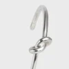 Knot extra dunne armband van messing met rhodiumafwerking