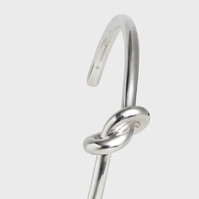 Knot extra dunne armband van messing met rhodiumafwerking
