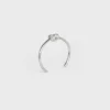 Knot extra dunne armband van messing met rhodiumafwerking