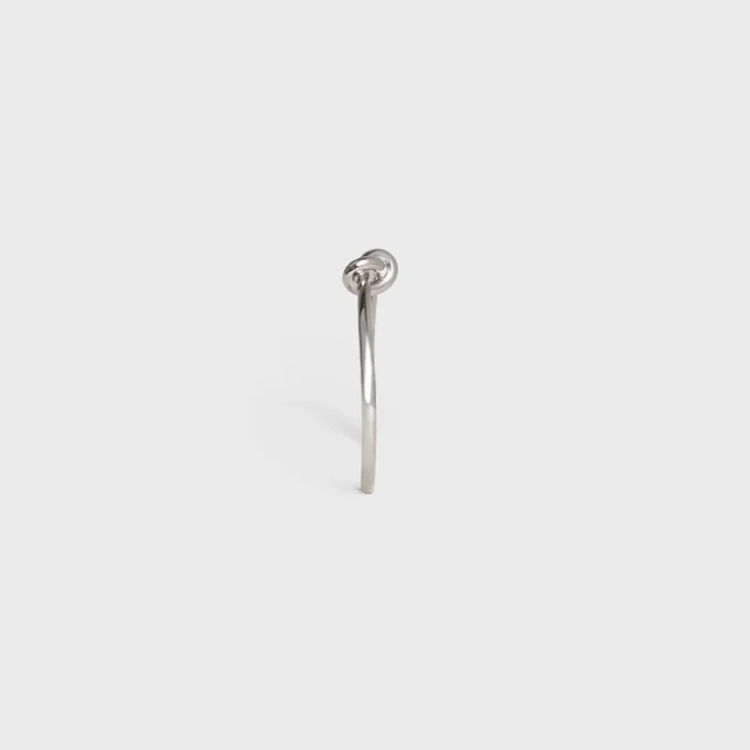 Knot extra dunne armband van messing met rhodiumafwerking