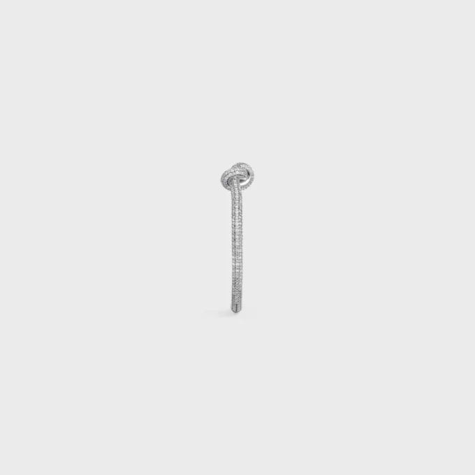 Knot Sparkle-armband van strass en messing met rhodiumafwerking