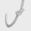 Knot Sparkle-armband van strass en messing met rhodiumafwerking