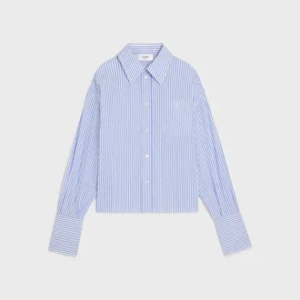 Kort shirt van gestreept katoenpopeline