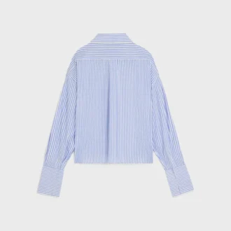 Kort shirt van gestreept katoenpopeline