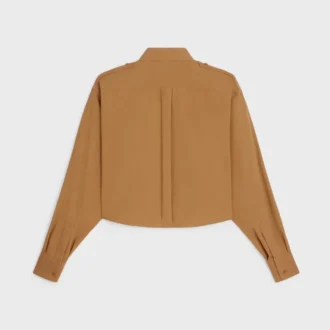 Kort shirt van katoen en linnen