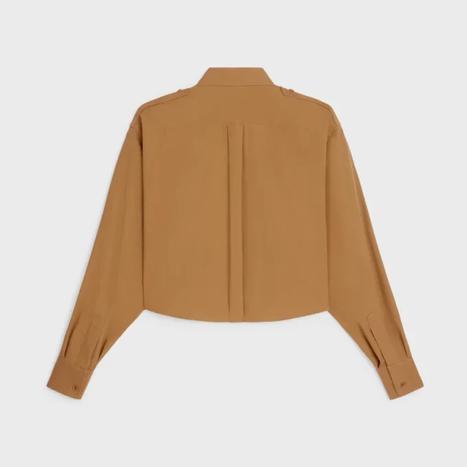 Kort shirt van katoen en linnen