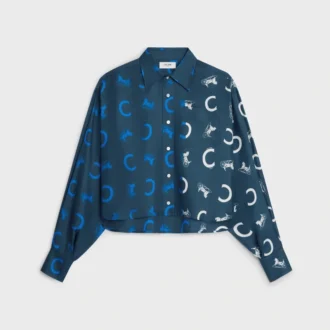 Kort shirt van zijden twill