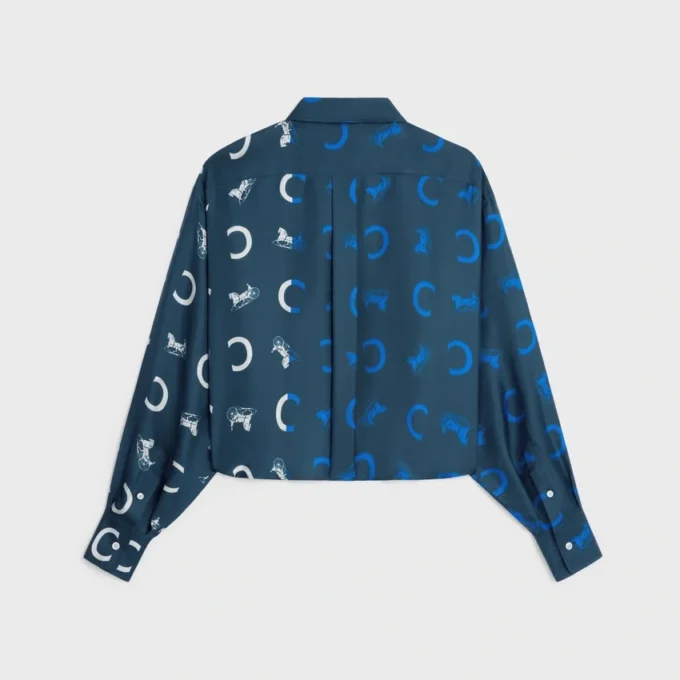 Kort shirt van zijden twill