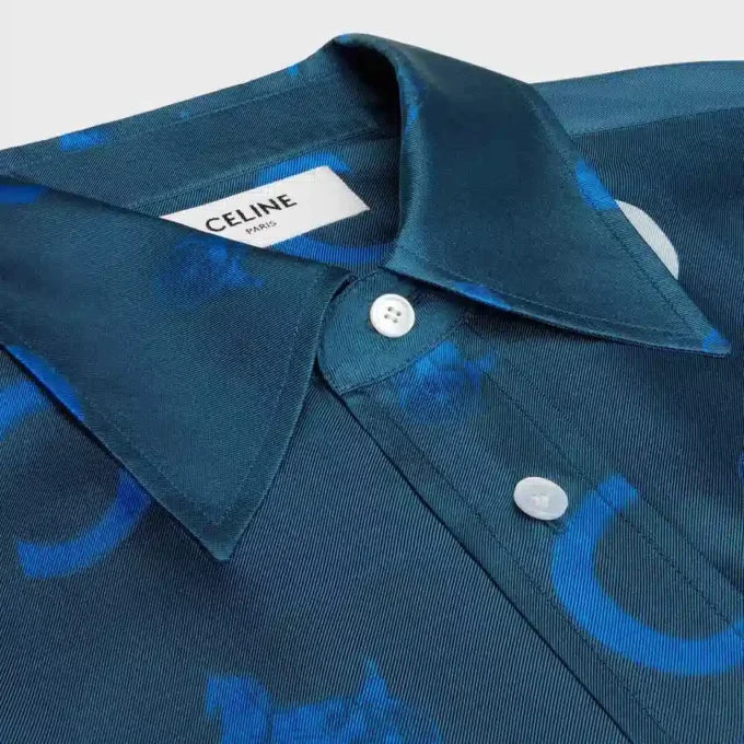 Kort shirt van zijden twill