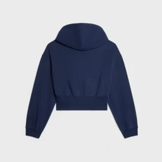 Korte hoodie met ritssluiting van katoenfleece