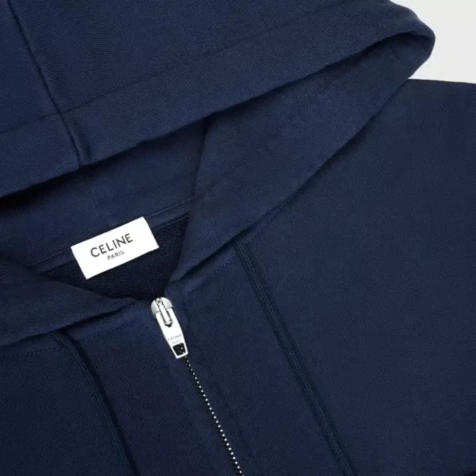 Korte hoodie met ritssluiting van katoenfleece
