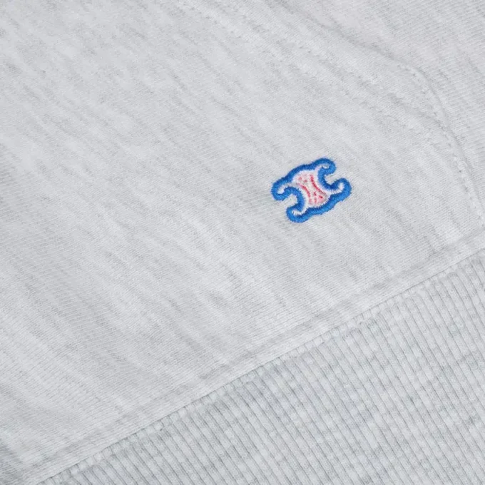 Korte hoodie met ritssluiting van katoenfleece