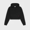 Korte hoodie van katoenfleece