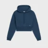 Korte hoodie van katoenfleece