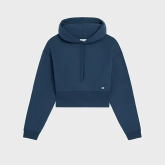 Korte hoodie van katoenfleece