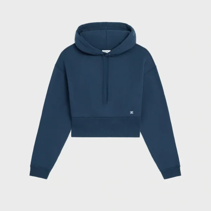 Korte hoodie van katoenfleece