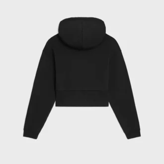Korte hoodie van katoenfleece