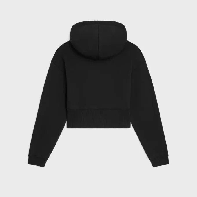 Korte hoodie van katoenfleece