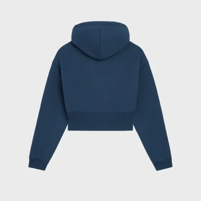 Korte hoodie van katoenfleece